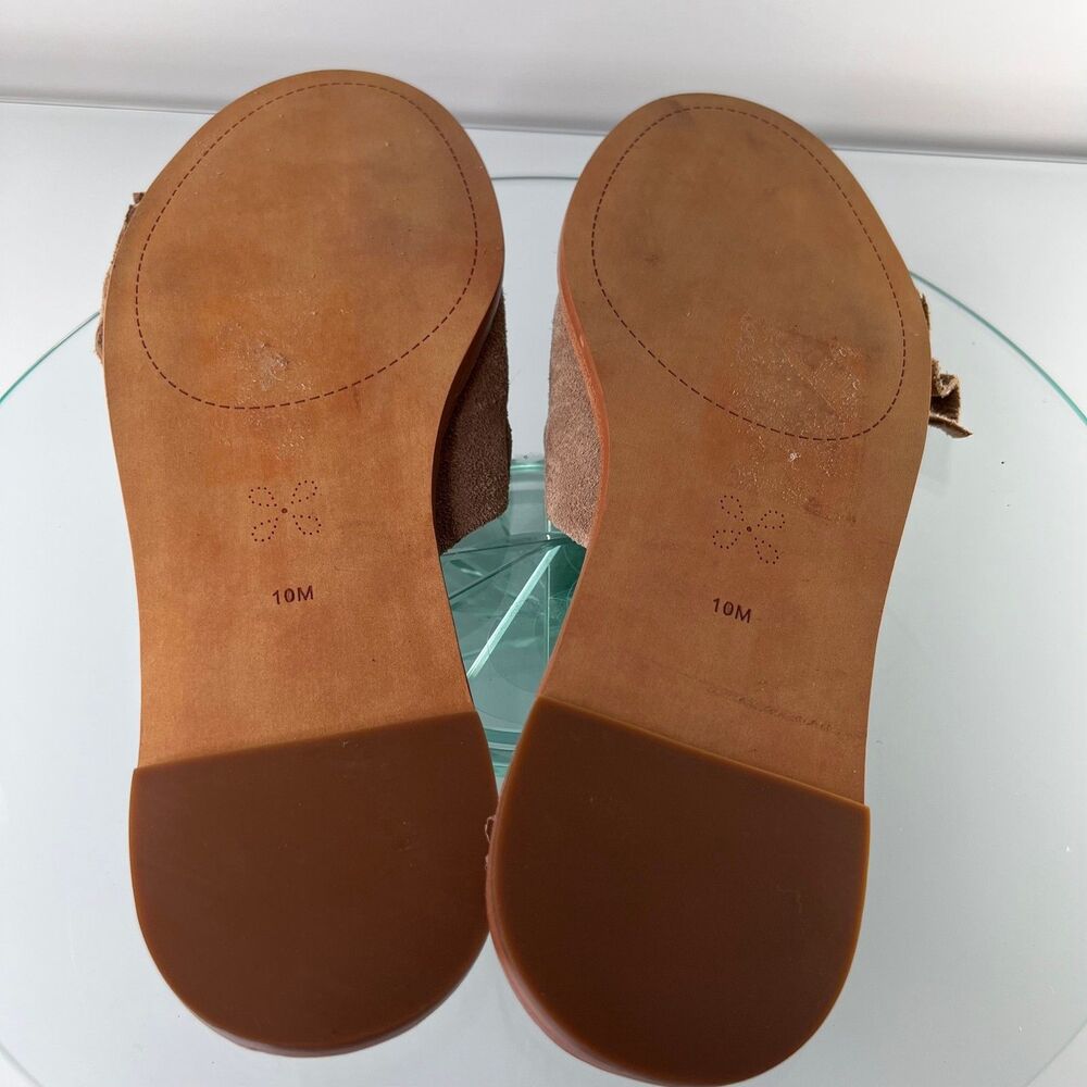 Caslon Darcie Slide Sandals Beige Suede Leather Knotted Bow - Picture 7 of 7